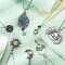14 Pieces Vintage Crystal Pendant Necklaces for Women Girls Chakra Healing Carnelian Necklace Bohemian Retro Sunflower Necklace Sun and Moon Pendants